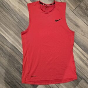 Nike Pro Dri-FIT Men's Tank Top Red Size M Slim Fit Sleeveless Lightweight Logo